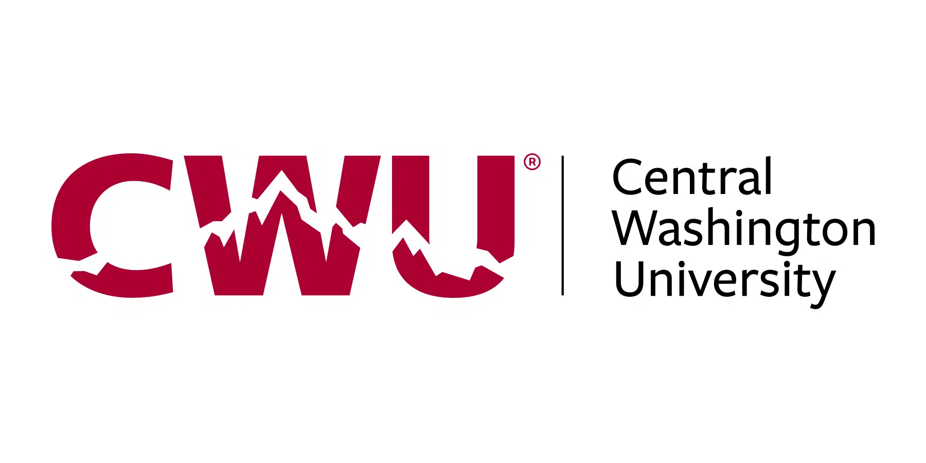 CWU Red Letters with Central Washington University in black letters on a white background.